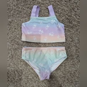 5t Disney Minnie mouse swimsuit pastel rainbow ombre 2 piece